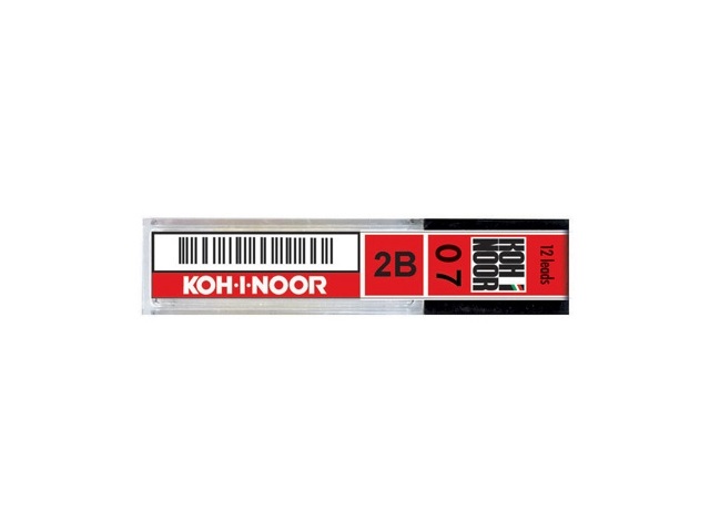 Koh-I-Noor Astuccio 12 Mine 0,7 mm 2B - Super Flessibili e Resistenti