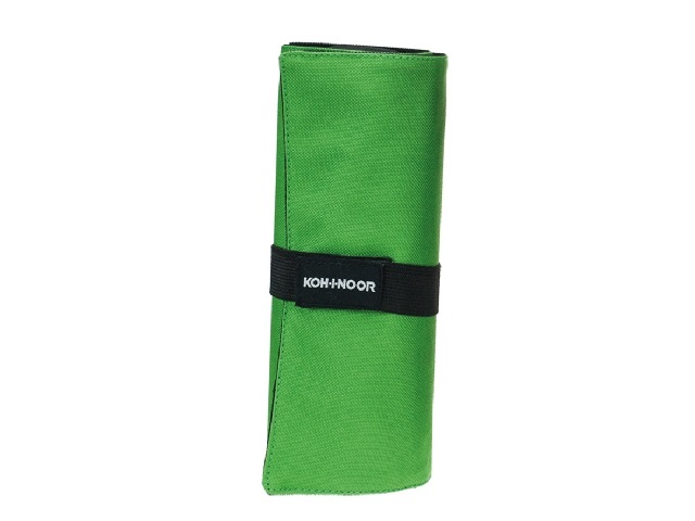 Koh-I-Noor DJTR-24 Astuccio Arrotolabile Rosso/Nero con 24 Scomparti e Astuccio Zip Interno - Dimensioni 7,5 x 21,5 cm