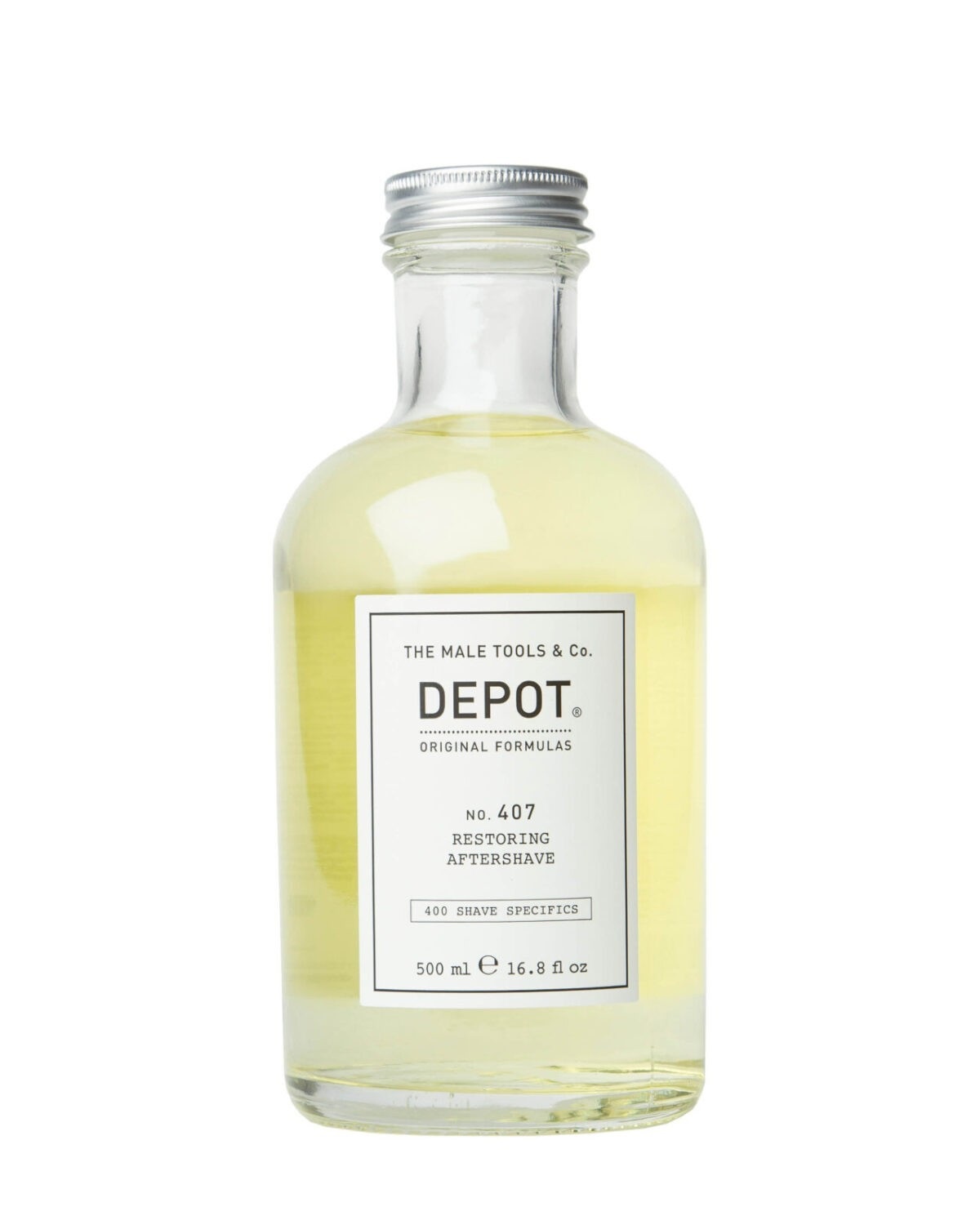 DEPOT No.407 Restoring Aftershave Lozione Dopobarba Tonificante 500 ml - Freschezza e Idratazione Profonda con Bisabololo