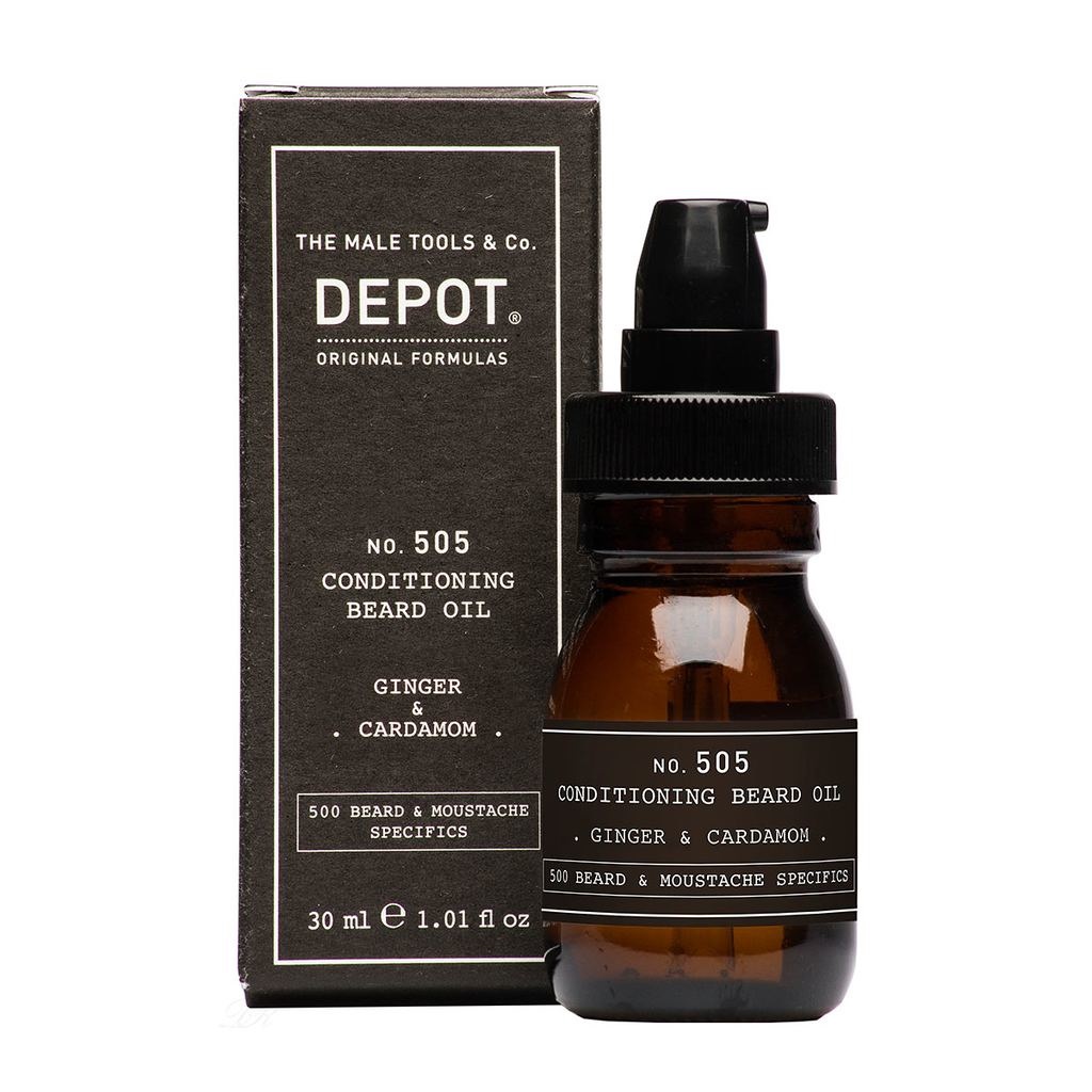 Depot No. 505 Conditioning Beard Oil - Ginger & Cardamom 30 ml, Olio per barba nutriente e condizionante