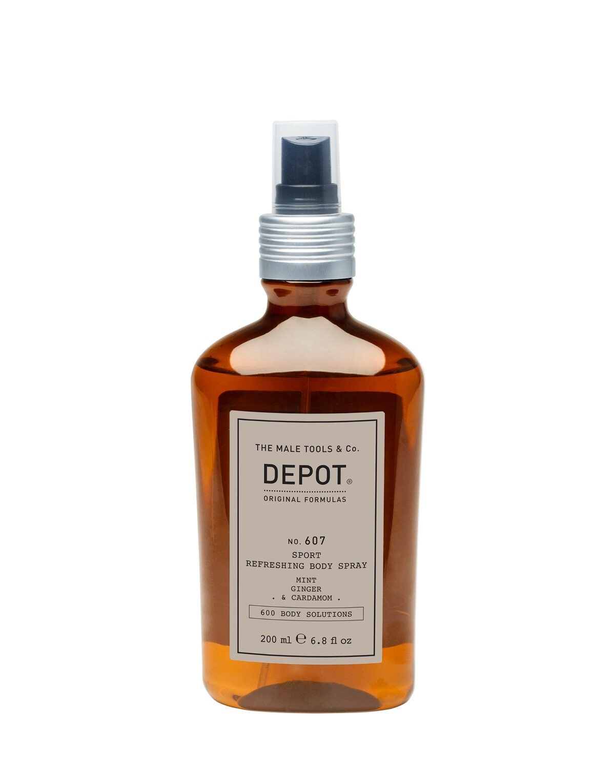 DEPOT No. 607 Sport Refreshing Body Spray 200 ml - Lozione rinfrescante corpo al profumo di menta, zenzero e cardamomo, idratante e tonificante
