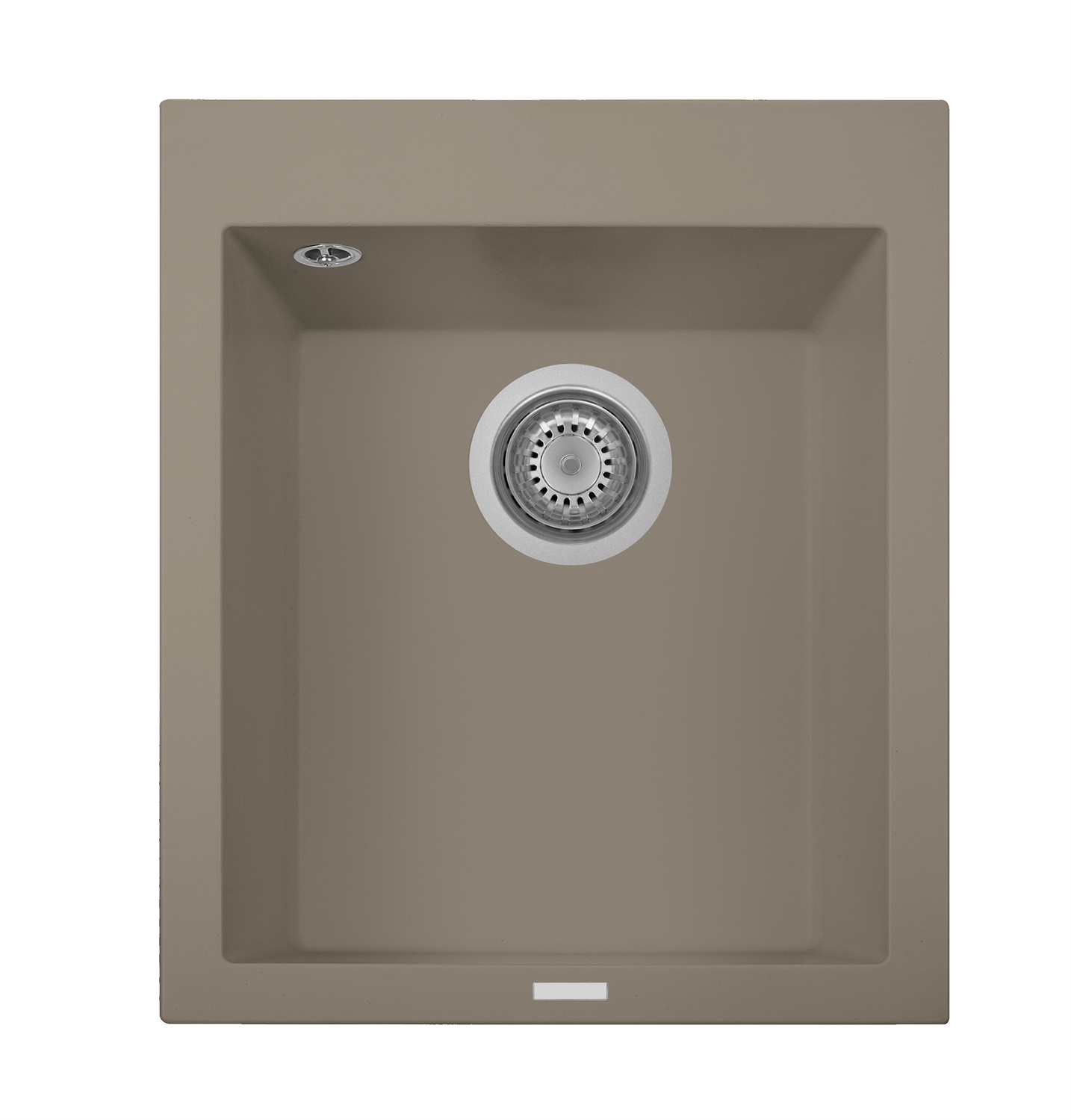 Plados Lavello da Cucina 1 Vasca in Ultragranit Tartufo - Dimensioni 41x50.5 cm, Incasso 39x48 cm