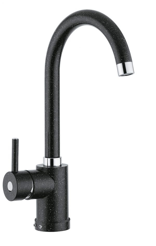 Plados POLYTEK10 Miscelatore da Cucina Monocomando in Ultrametal Titanio con Canna a Ponte