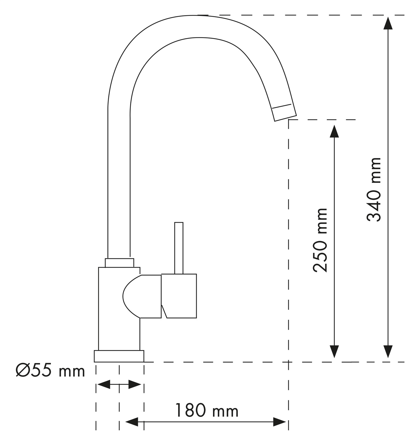 Plados POLYTEK10 Miscelatore da Cucina Monocomando in Ultrametal Titanio con Canna a Ponte