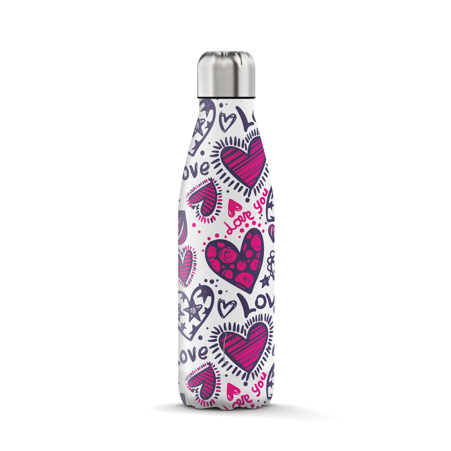 The Steel Bottle - Borraccia Termica Pop Art Series 500 ml - Love, Acciaio Inossidabile, Isolamento Sottovuoto
