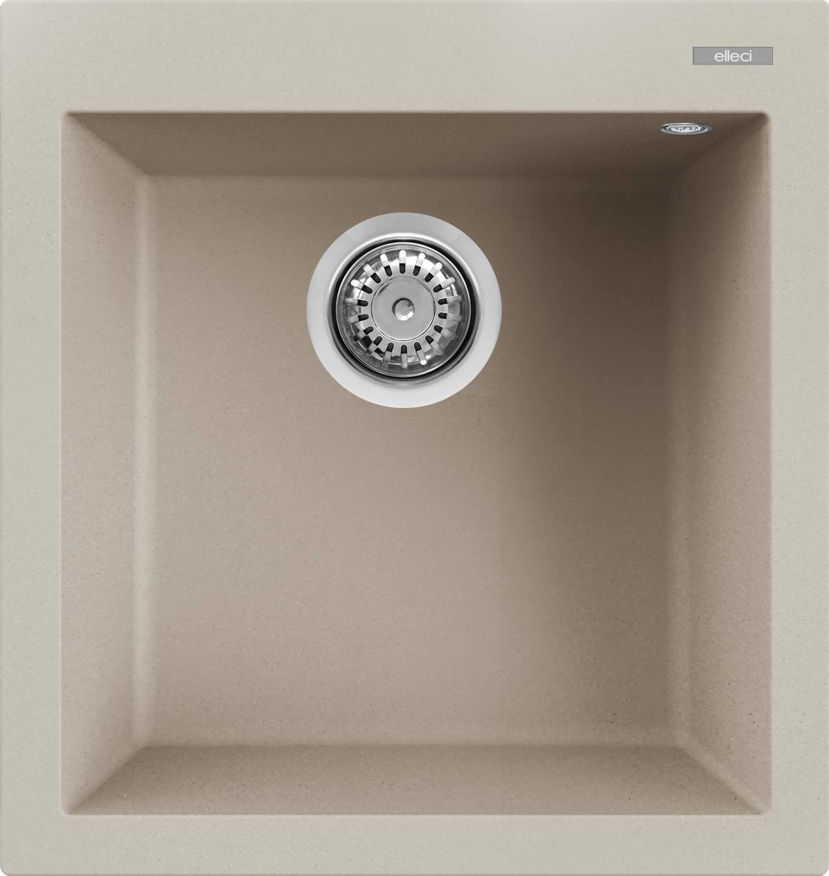 Elleci Quadra 102 Lavello da Incasso 1 Vasca 47x50 cm in Keratek Plus Champagne