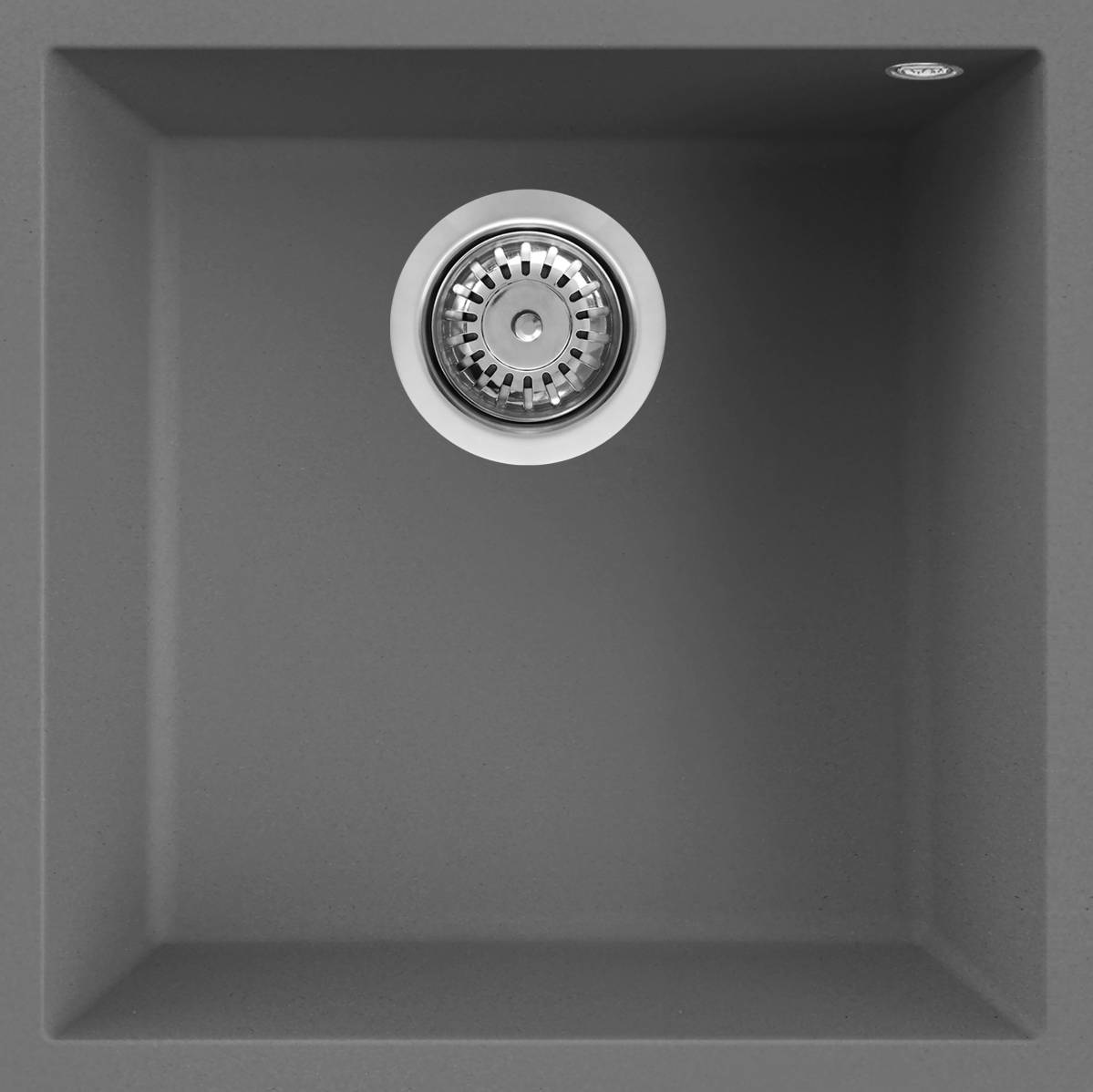 Elleci Quadra 102 Lavello Sottopiano 1 Vasca 44 x 44 cm Keratek Plus Grigio Scuro