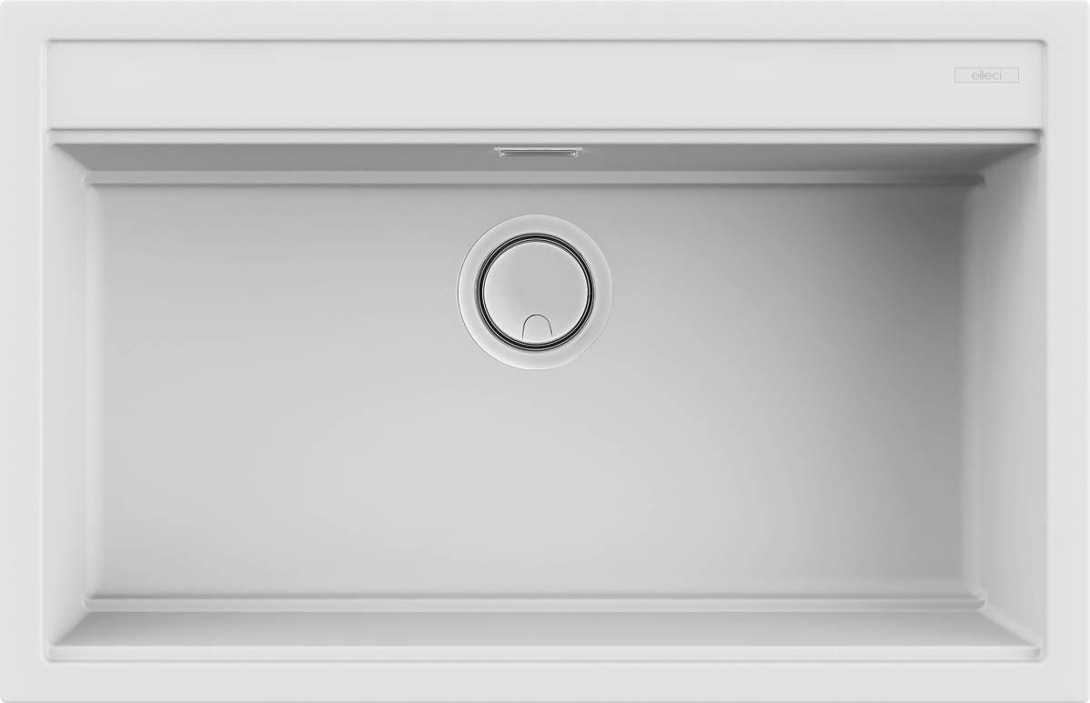 Elleci Best 130 Lavello da Incasso 1 Vasca 79x51 cm in Keratek Plus Bianco