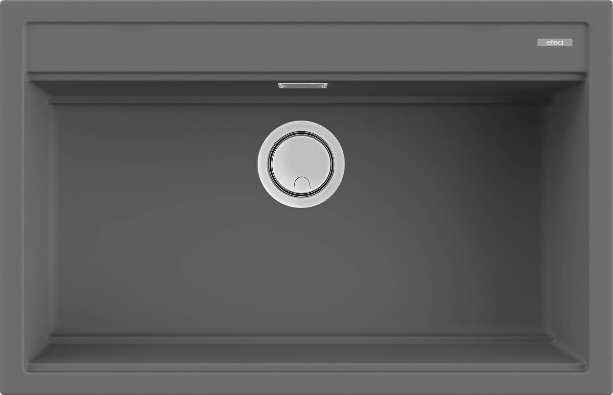 Elleci Best 130 Lavello da Incasso 1 Vasca 79 x 51 cm in Keratek Grigio Scuro