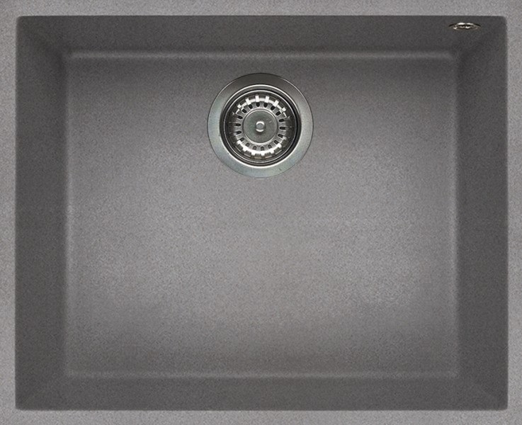 Elleci Quadra 105 Sottotop Lavello 1 Vasca Rettangolare in Granitek Grigio Cemento 54x44 cm