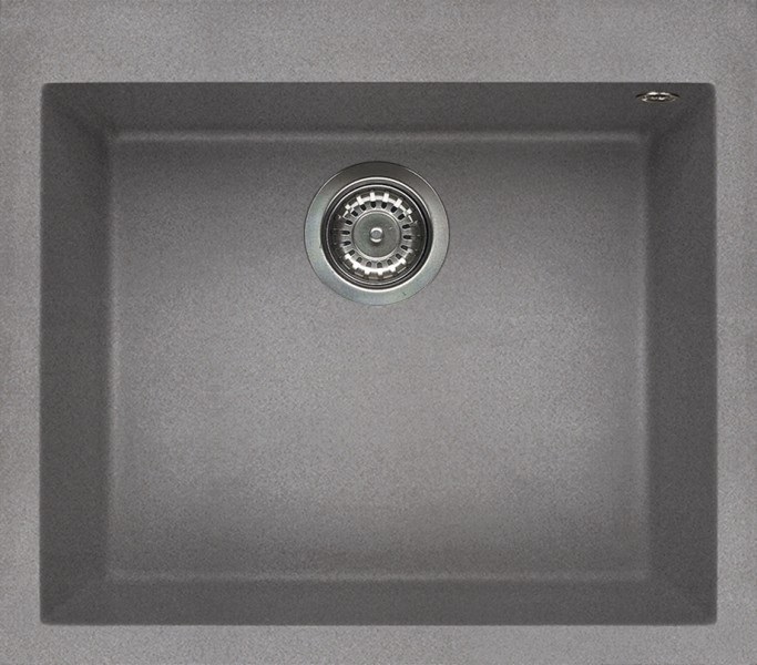 Elleci Quadra 105 Lavello da Incasso 1 Vasca in Granitek Grigio Cemento - Dimensioni 57 x 50 cm