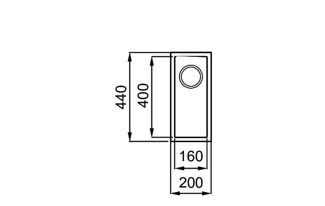 Elleci Lavello Quadra 50 Sottotop 20x44 cm 1 Vasca Granitek Grigio Cemento