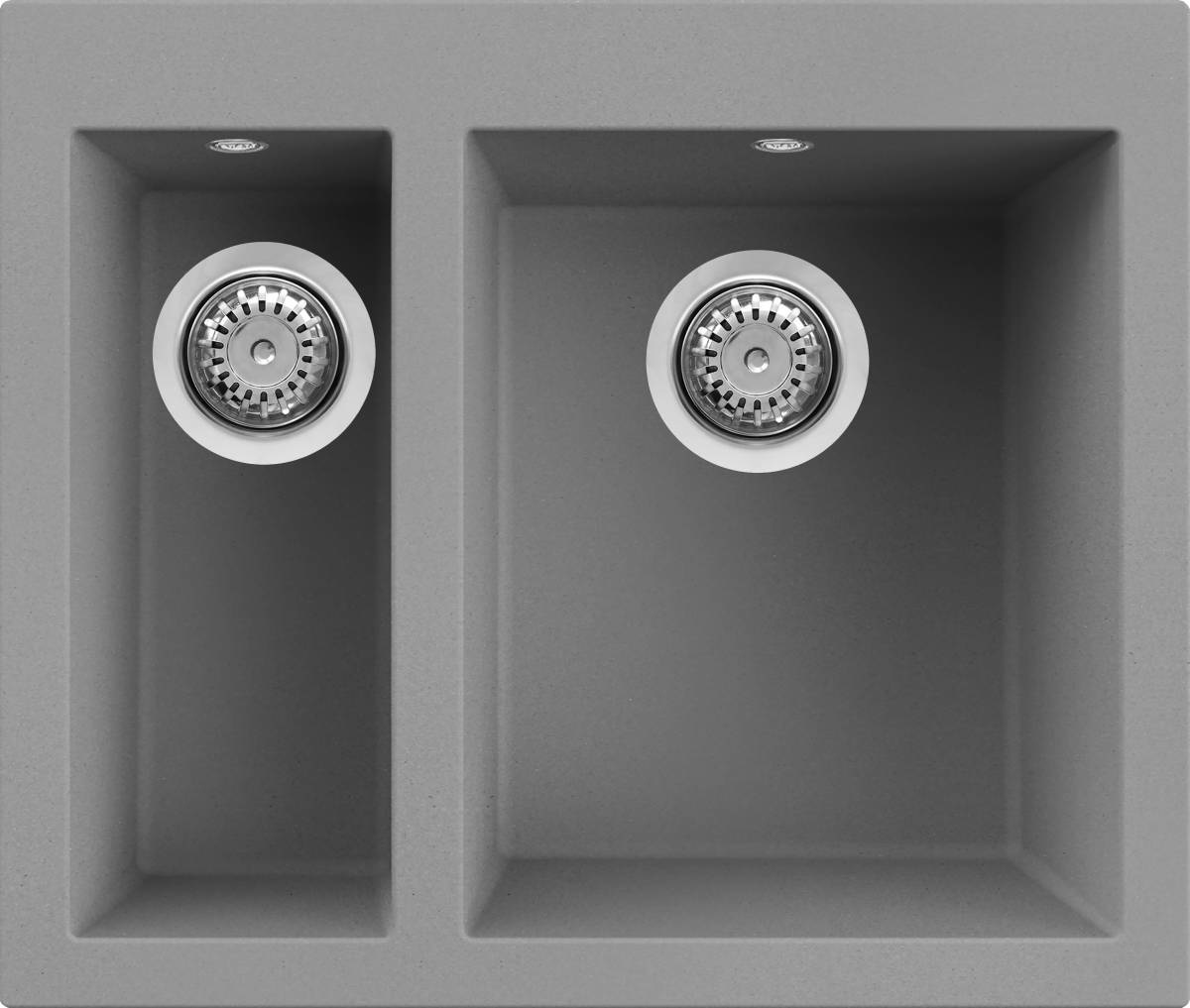 Elleci Quadra 150 Lavello Incasso 2 Vasche 59x50 cm Granitek Grigio Cemento