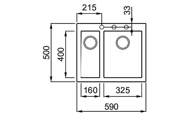 Elleci Quadra 150 Lavello Incasso 2 Vasche 59x50 cm Granitek Grigio Cemento