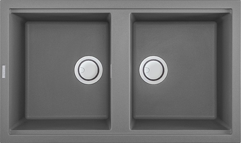 Elleci Best 450 Lavello Sottopiano 2 Vasche 86x51 cm Granitek Grigio Cemento - LGB45048