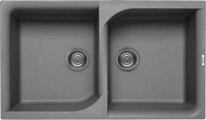 Elleci Ego 450 Lavello Incasso 2 Vasche 86x50 cm in Granitek Grigio Cemento