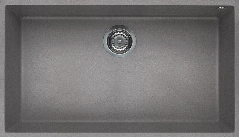 Elleci Lavello Sottopiano Quadra 130 in Granitek Cemento - 1 Vasca 76x44 cm