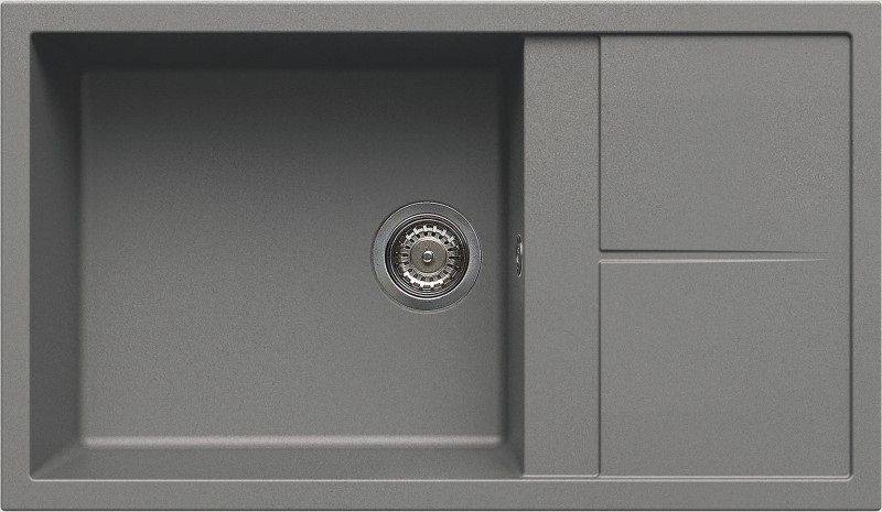 Elleci Unico 410 Lavello da Incasso 1 Vasca 86x50 cm con Gocciolatoio Reversibile in Granitek Cemento