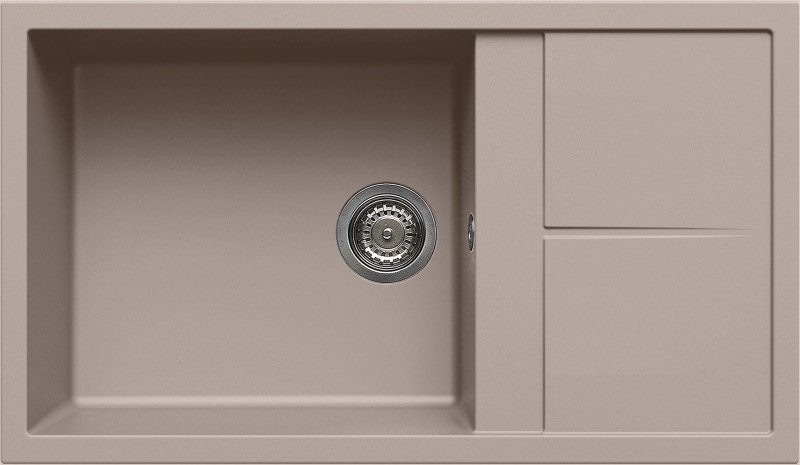 Elleci Unico 410 Lavello da Incasso 1 Vasca con Gocciolatoio Reversibile 86 x 50 cm in Granitek Tortora