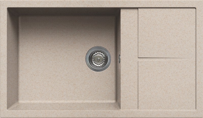 Elleci Unico 410 Lavello da Incasso 1 Vasca 86x50 cm in Granitek Avena con Gocciolatoio Reversibile