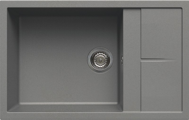 Elleci Unico 310 Lavello Incasso 1 Vasca 78x50 cm Granitek Grigio Cemento con Gocciolatoio Reversibile