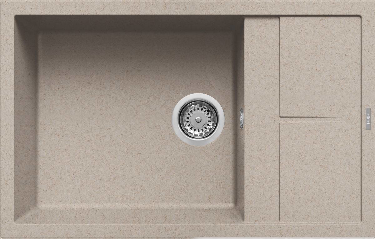Elleci Unico 310 Lavello 1 Vasca Montato su Piano Rettangolare in Granitek Avena con Gocciolatoio Reversibile