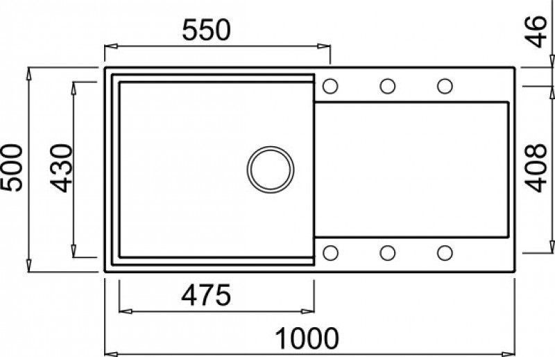Elleci Lavello Easy 480 1 Vasca con Gocciolatoio Reversibile Sopratop 100 x 50 cm Granitek Bianco Antico - LGY48062