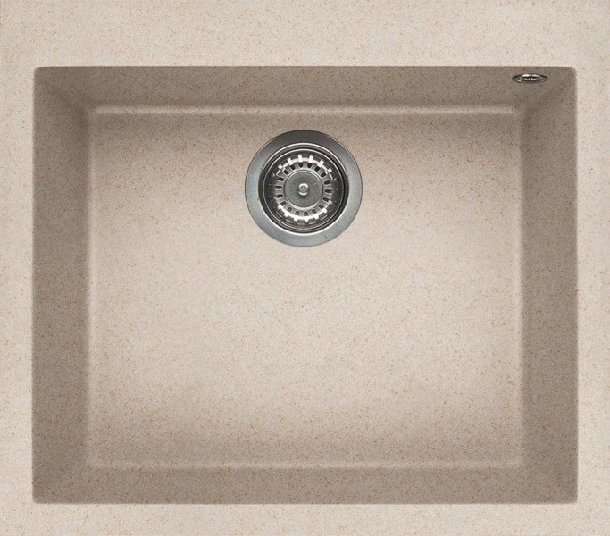 Elleci Quadra 105 Lavello da Incasso 1 Vasca 57 x 50 cm in Granitek Avena - Design Minimo e Contemporaneo