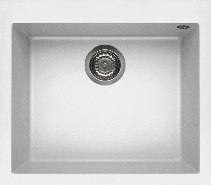 Elleci Quadra 105 Lavello da Incasso 1 Vasca 57x50 cm in Granitek Bianco - Design Minimo e Contemporaneo