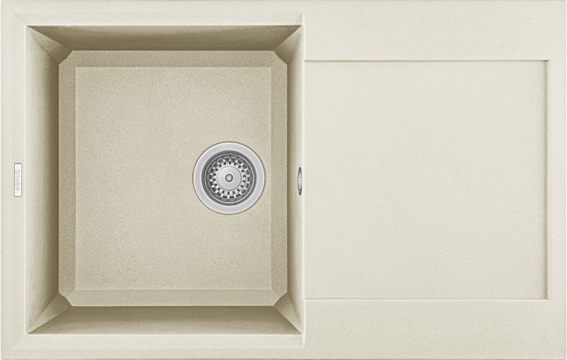 Elleci Easy 300 Lavello Incasso 1 Vasca con Gocciolatoio Reversibile 79 x 50 cm in Granitek Bianco Antico