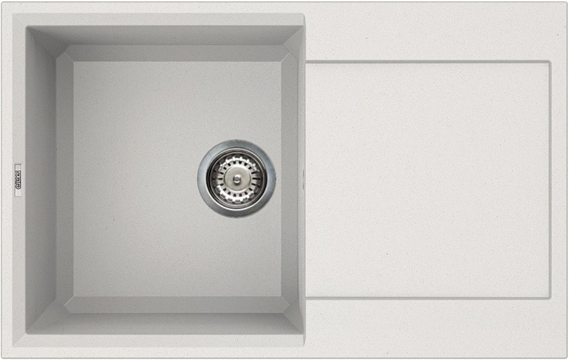 Elleci Easy 300 Lavello da Incasso 1 Vasca 79x50 cm in Granitek Bianco con Gocciolatoio Reversibile