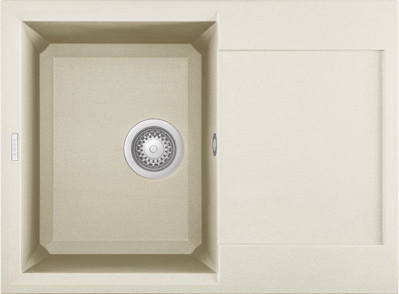 Elleci Lavello da Incasso 1 Vasca 68x50 cm con Gocciolatoio Reversibile in Granitek Bianco Antico - Easy 135 LGY13562