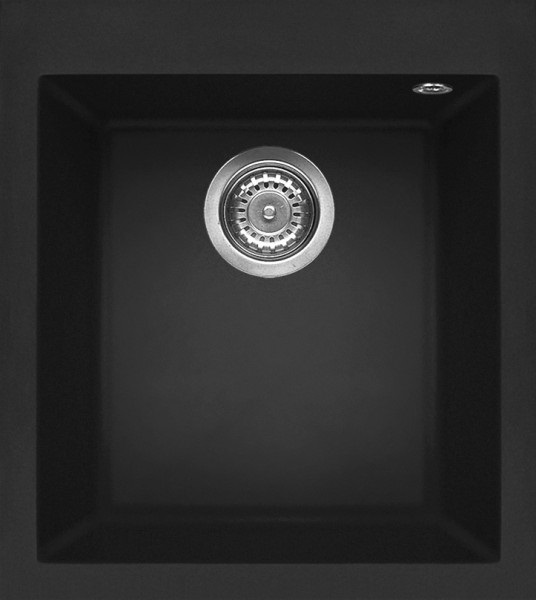 Elleci Quadra 100 Lavello da Incasso 1 Vasca 41x50 cm in Granitek Nero - Design Contemporaneo
