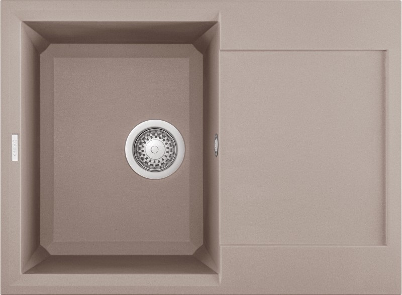 Elleci Lavello Incasso 1 Vasca 68x50 cm Granitek Tortora con Gocciolatoio Reversibile - Easy 135