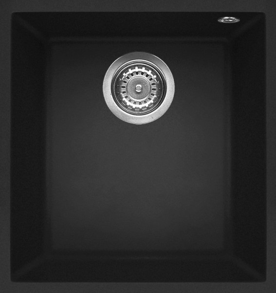 Elleci Quadra 100 Lavello Sottotop 1 Vasca 38x44 cm in Granitek Nero