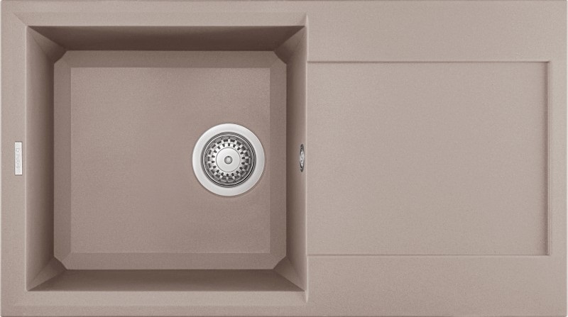 Elleci Easy 290 Lavello Montato su Piano Rettangolare in Granitek Tortora con Gocciolatoio Reversibile - 78x43.5 cm