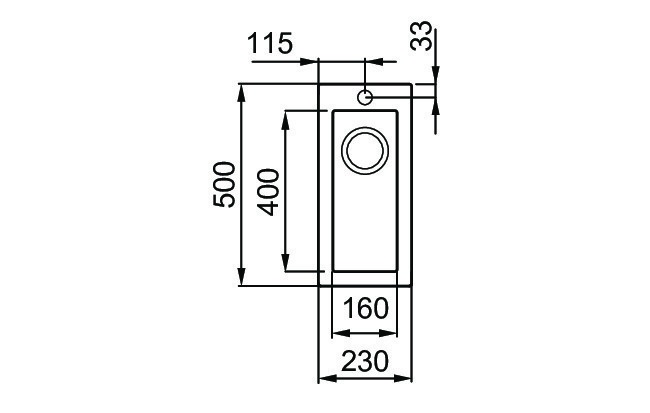 Elleci Quadra 50 Lavello da Incasso 1 Vasca 23x50 cm Finitura Granitek Matt Cemento Grigio