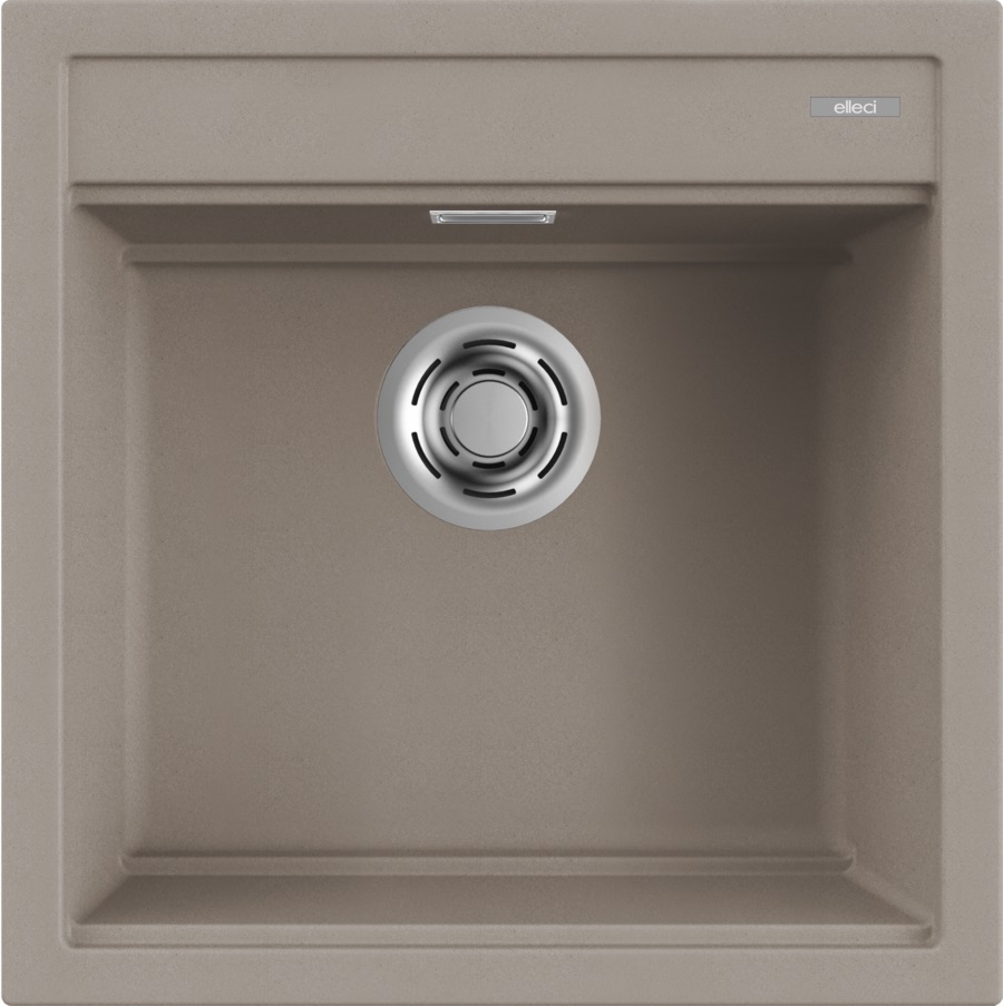 Elleci Best 104 Lavello da Incasso Quadrato 51x51 cm in Granitek Tortora con 1 Vasca