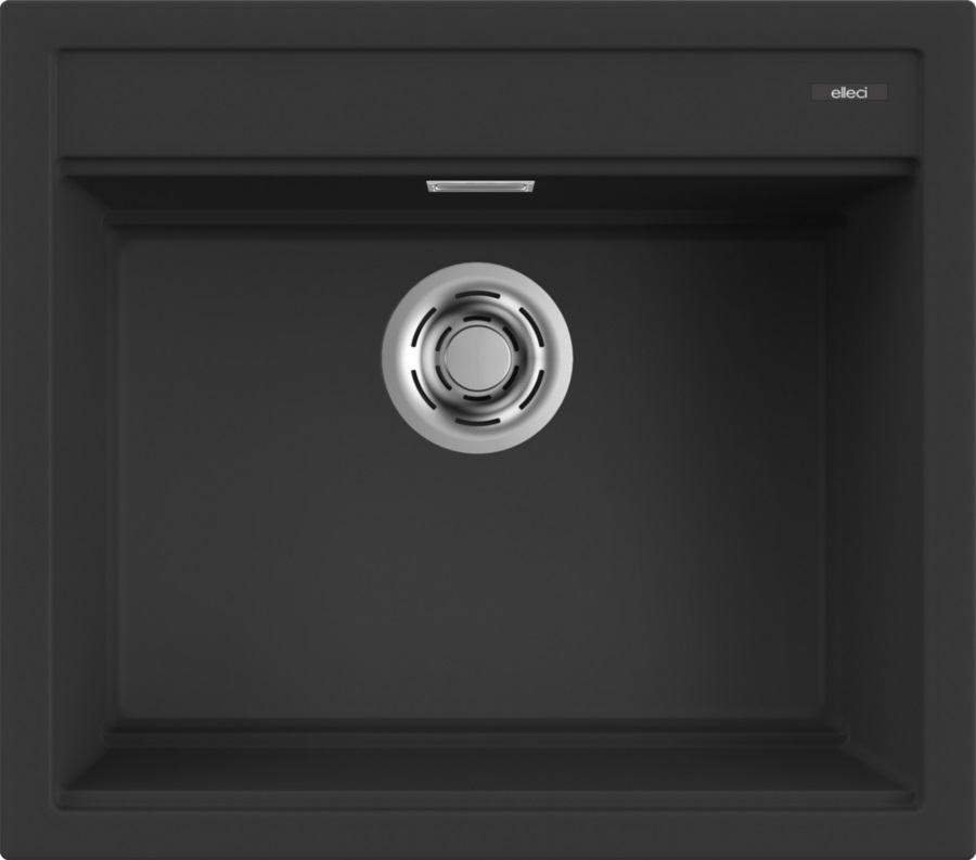 Elleci BEST 105 Lavello 1 Vasca Rettangolare in Granitek Nero - Dimensioni 57x51 cm