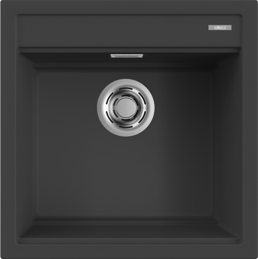 Elleci BEST 104 Lavello da Incasso Quadrato 51x51 cm in Granitek Antracite - 1 Vasca
