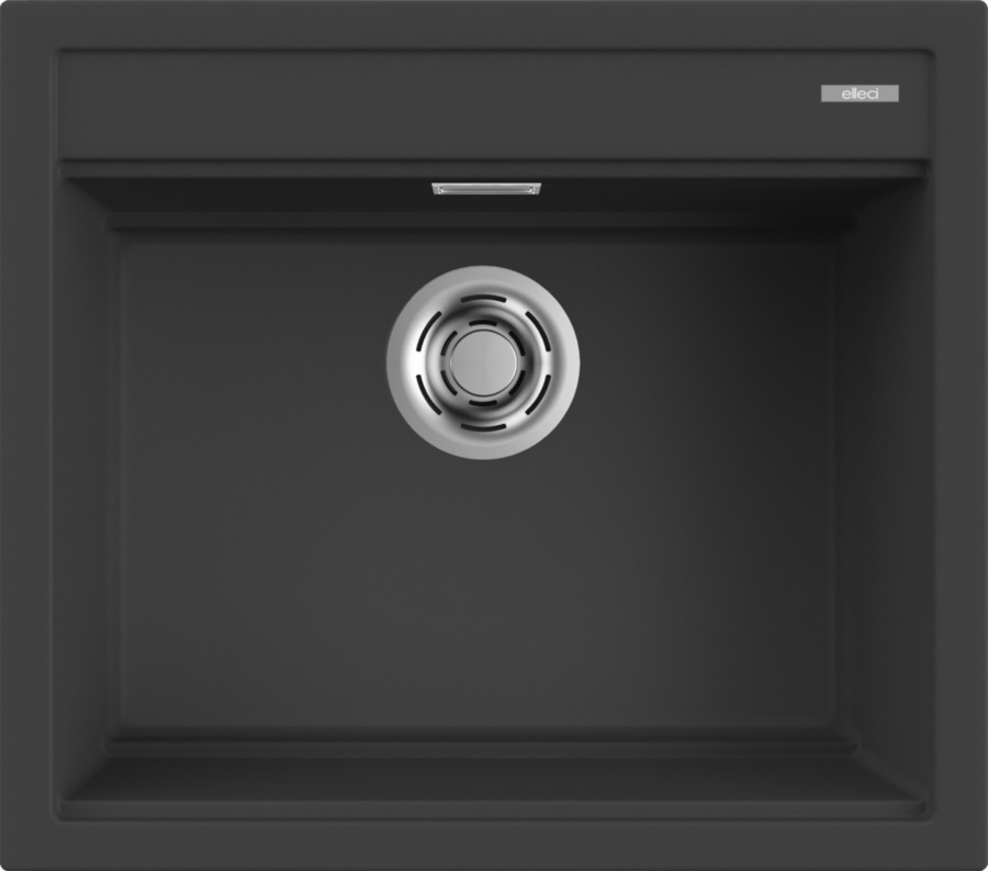 Elleci BEST 105 Lavello Montato su Piano Rettangolare in Granitek Antracite - 1 Vasca 57x51 cm