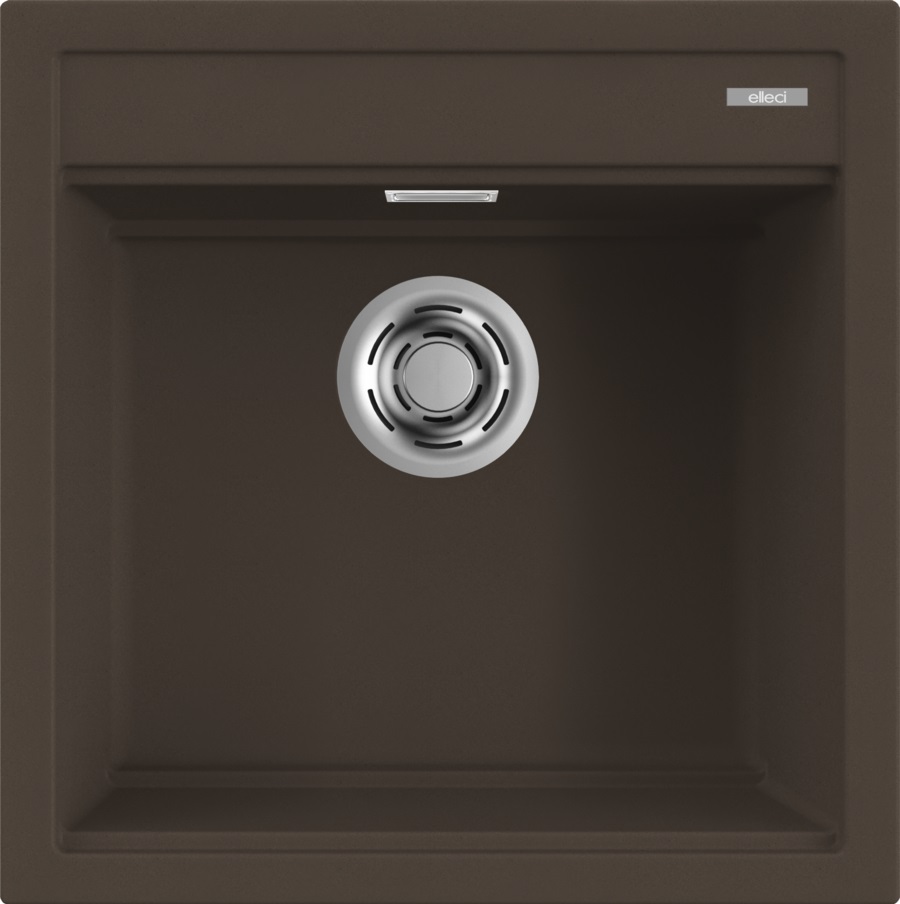 Elleci BEST 104 Lavello da Incasso 1 Vasca 51x51 cm in Granitek Matt Espresso