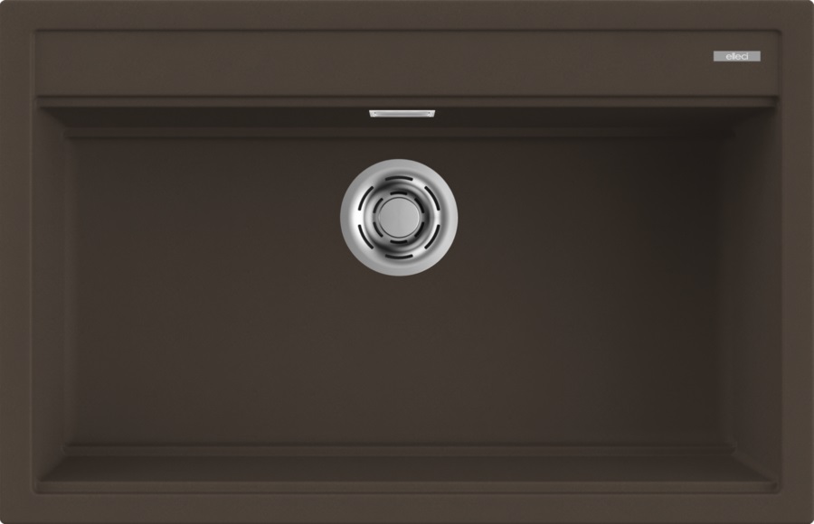Elleci BEST 130 Lavello da Incasso 1 Vasca 79x51 cm Rettangolare in Granitek Espresso