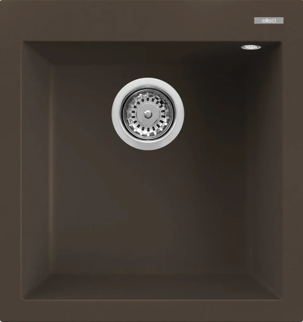 Elleci Quadra 102 Lavello da Incasso 1 Vasca 47x50 cm in Granitek Espresso