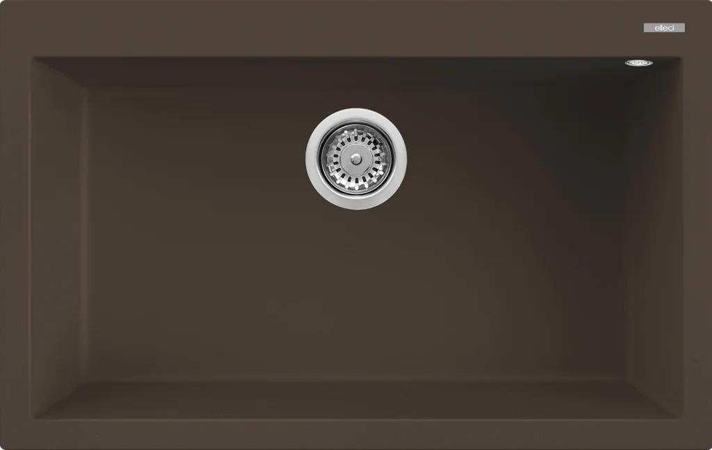 Elleci Quadra 130 Lavello da Incasso 1 Vasca 79x50 cm in Granitek Espresso