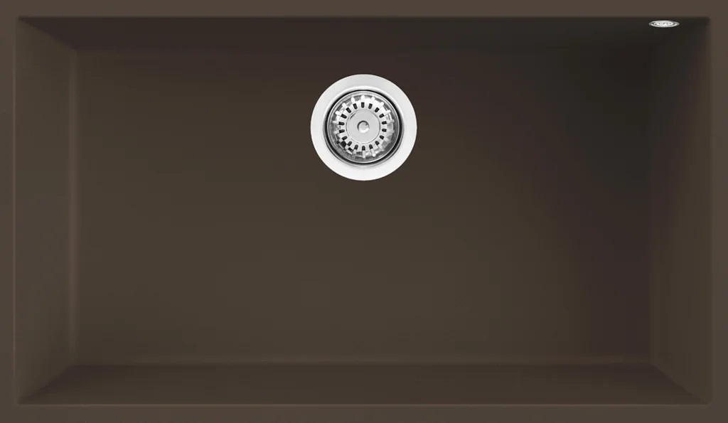 Elleci Quadra 130 Sottotop Lavello Sottopiano 1 Vasca 76x44 cm Granitek Espresso