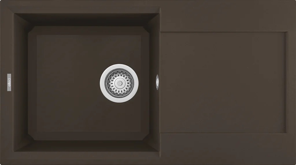 Elleci Easy 290 Lavello 1 Vasca con Gocciolatoio Reversibile 78x43.5 cm in Granitek Espresso