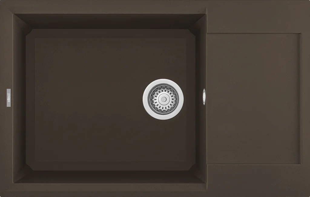 Elleci Easy 310 Lavello 1 Vasca con Gocciolatoio Reversibile 78x50 cm Granitek Espresso
