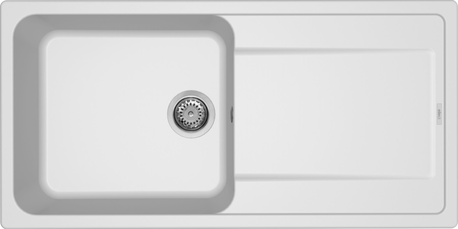 Elleci LIFE 480 Lavello da Incasso 1 Vasca con Gocciolatoio Reversibile 100x50 cm Finitura Granitek Bianco