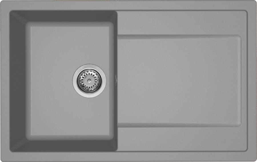 Elleci Life 300 Lavello da Incasso 1 Vasca 80x50 cm in Granitek Grigio Cemento con Gocciolatoio Reversibile